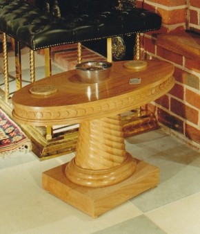 33-FC589 Small Oval Fireside Table in Beech (Dennis)